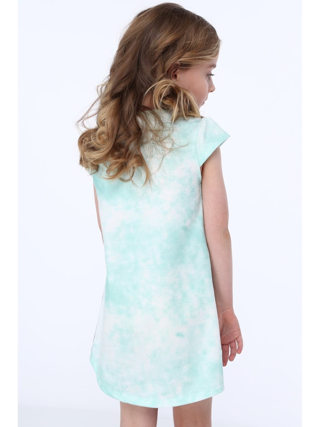 Dress with a peacock, mint NDZ8128 - Online store - Boutique